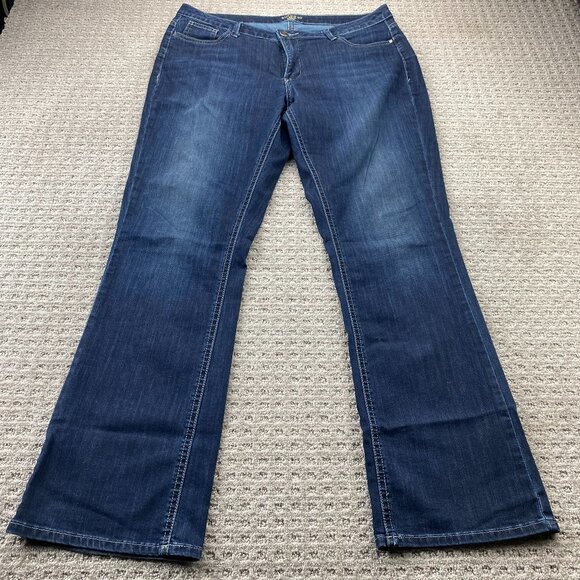Riders by Lee Women Jeans Size 18 Medium Blue Denim Stretch Pants Casual Jean - Picture 1 of 12